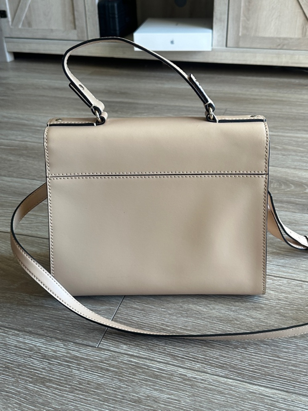 kate spade Blush Beige Leather Top-Handle Satchel with Gold Hardware - Picture 5 of 6